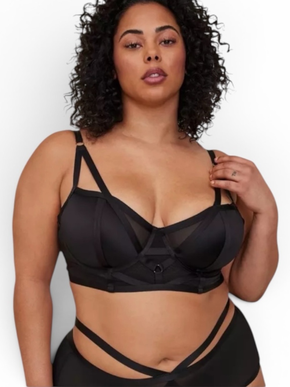 Torrid Curve Black Plus Size Strappy Satin Bra